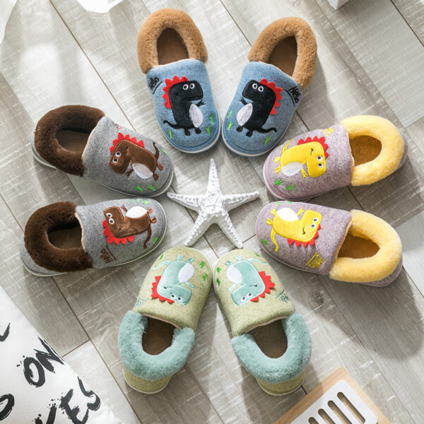 Children's Cotton Dinosaur Slippers