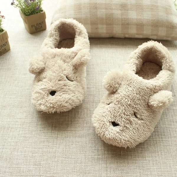 Home Cartoon Dog Soft Plush Slippers