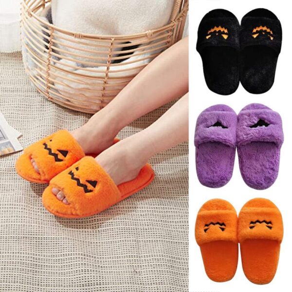 Halloween Women's Soft And Comfortable Plush Slippers